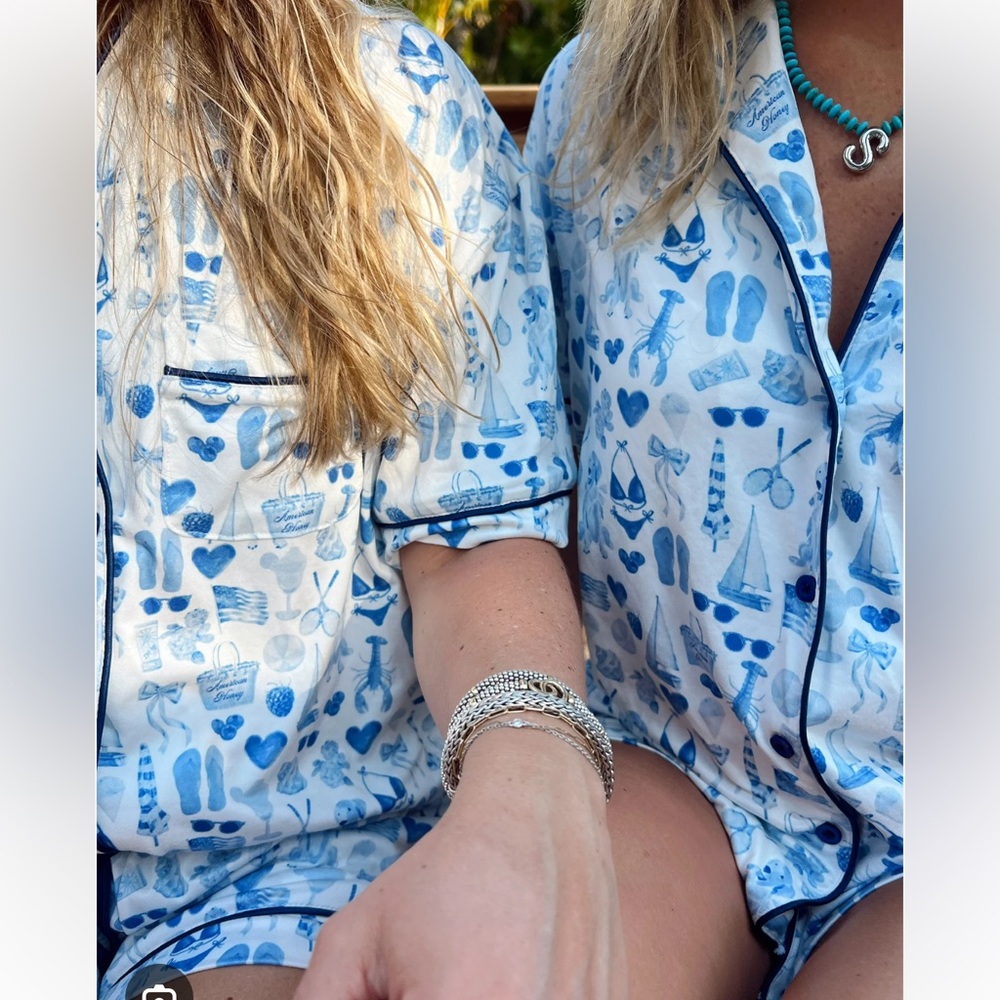 Americana Blue and White short Pajamas Kenz Kustomz